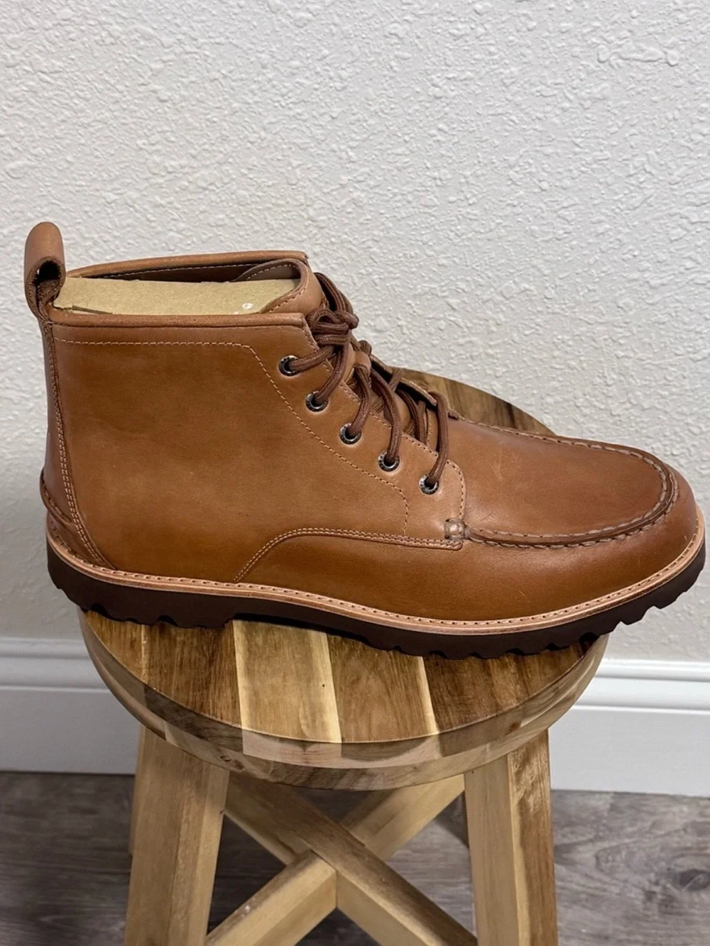 Sperry Newton Moc Toe Leather Boots Tan Bronzer Mens Size 12 NIB